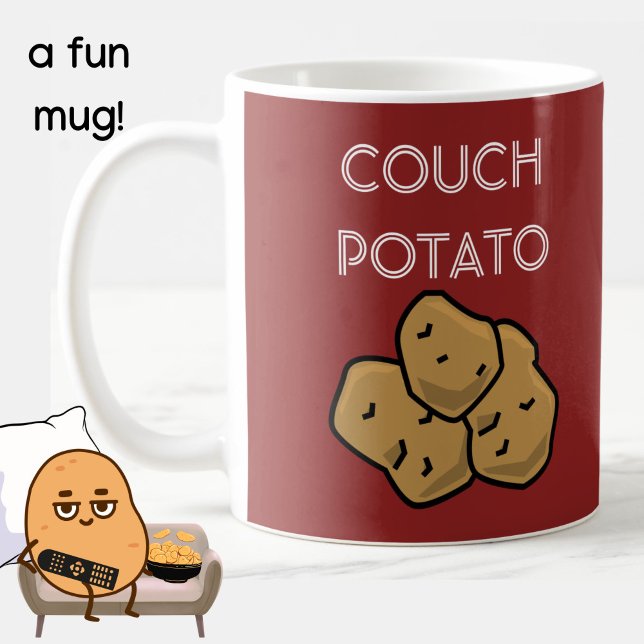 Funny "Kumpotatis" Binge som tittar på kaffe Mugg (A fun mug for the lovable couch potato in your life. Terra cotta. Choice of colors available. )