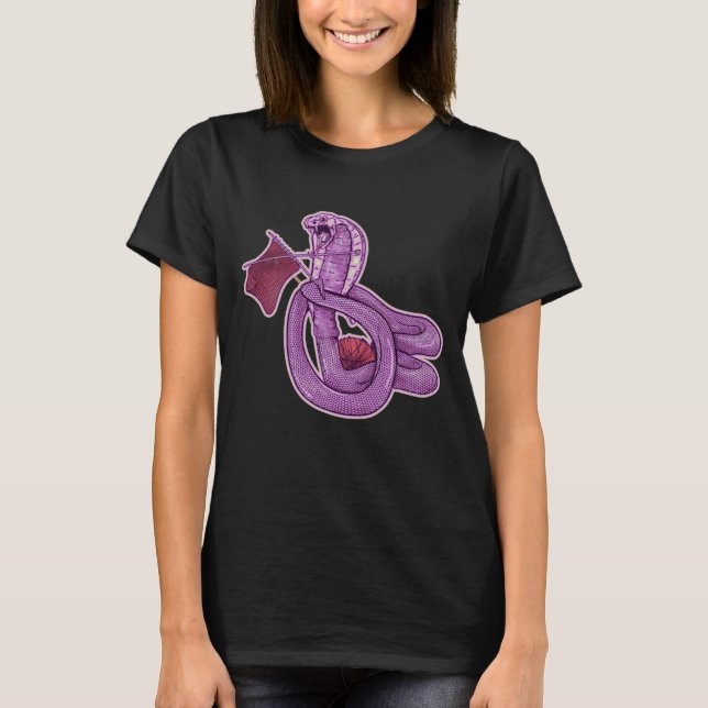 Funny Kung Cobra Snake Sten Knitting T Shirt (Framsida)