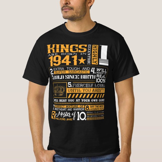 Funny Kung, född 1941, 1941 Lycklig, Brithday Gif T Shirt (Framsida)