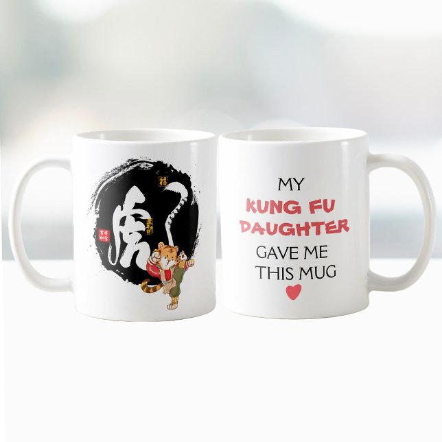 Funny Kung fu Tiger Fars dag Pappa Birthday Gift Kaffemugg (Skapare uppladdad)