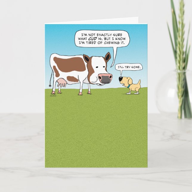 Funny kupong och Hund-födelsedagskort Kort (Framsida)