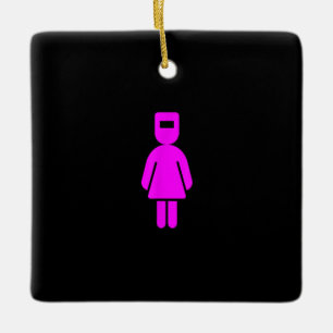 Funny kvinnlig flicka Dam Woman Welder Welder Weld Julgransprydnad Keramik