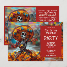💀 Funny La Calavera i orangens klänning Inbjudningar