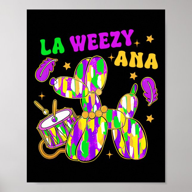 Funny La Weezy Ana Mardi Gras Carnival Cake Walk M Poster (Framsidan)