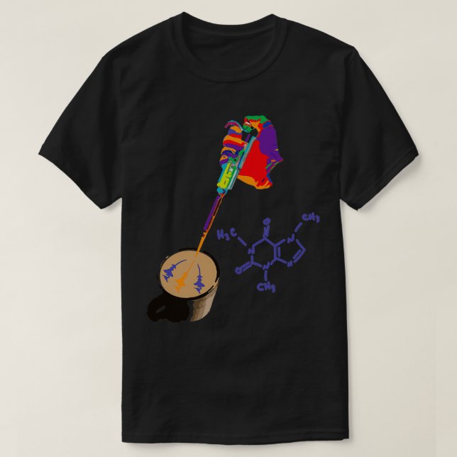 Funny Lab Tech Chemistry Caffeine Pipette T Shirt (Design framsida)