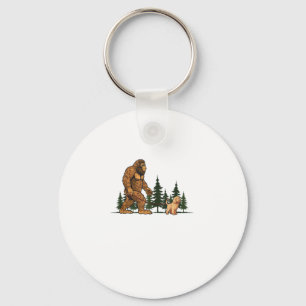 Funny Labradoodle Bigfoot Hund Walking Hund Pappa Nyckelring