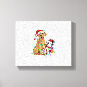 Funny Labrador Hund jul Tee Snögubbe Julafton Ligh Canvastryck