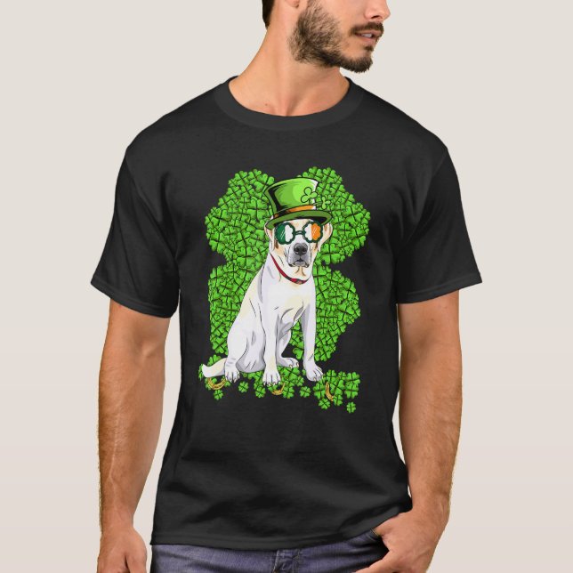 Funny Labrador Hund Shamrock St patricks day T Shirt (Framsida)