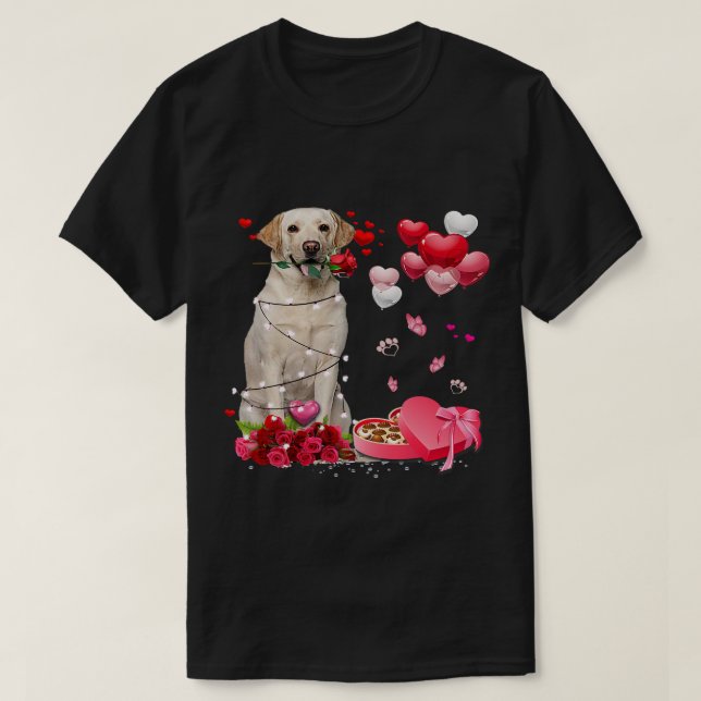 Funny Labrador Ro Heart Lycklig Alla hjärtans dag  T Shirt (Design framsida)