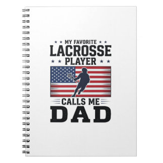 Funny Lacrosse Dad American Flag Vintage Shirt Des Anteckningsbok