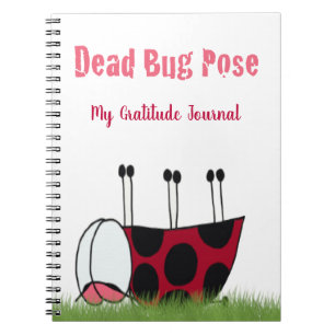 Funny Ladybug Dead Kryp Yoga Pose Anteckningsbok