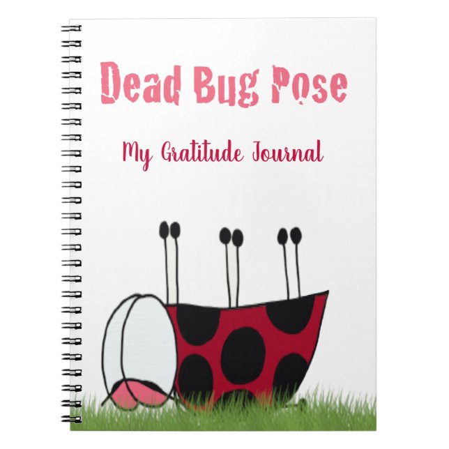Funny Ladybug Dead Kryp Yoga Pose Anteckningsbok (Framsidan)