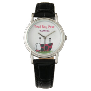 Funny Ladybug Dead Kryp Yoga Pose Armbandsur