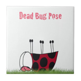 Funny Ladybug Dead Kryp Yoga Pose Kakelplatta