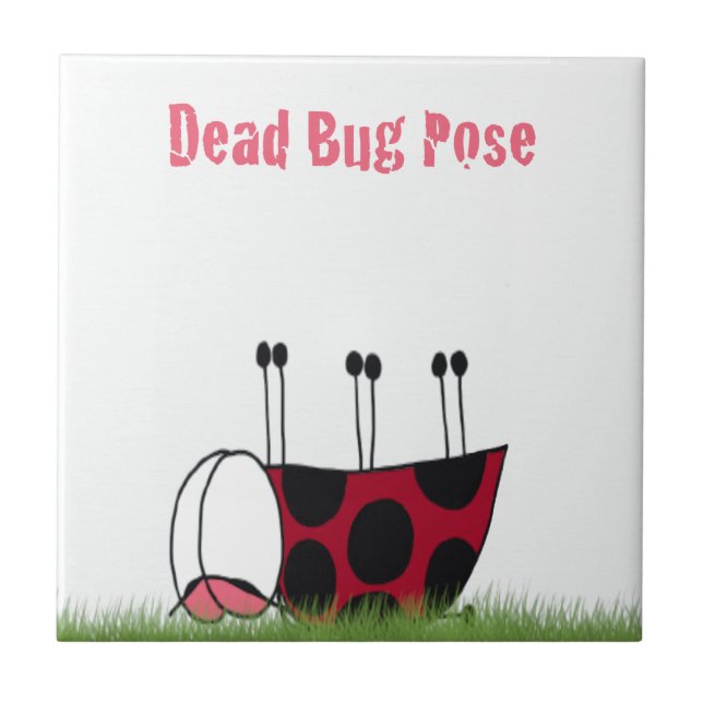 Funny Ladybug Dead Kryp Yoga Pose Kakelplatta (Framsidan)