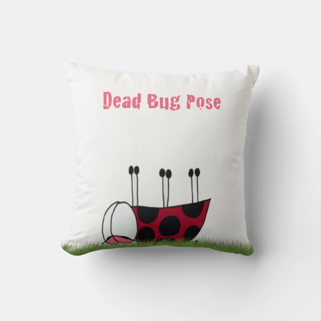 Funny Ladybug Dead Kryp Yoga Pose Kudde (Framsida)