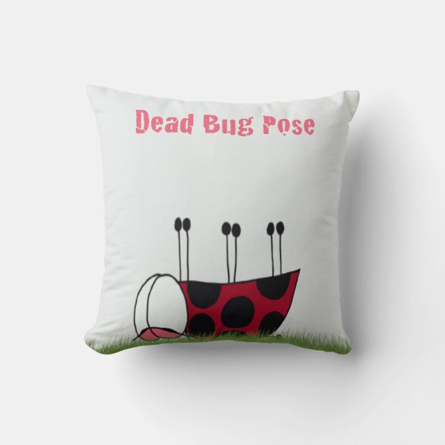 Funny Ladybug Dead Kryp Yoga Pose Kudde (Framsida)