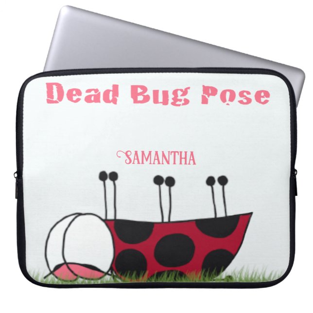 Funny Ladybug Dead Kryp Yoga Pose Laptop Fodral (Framsidan)
