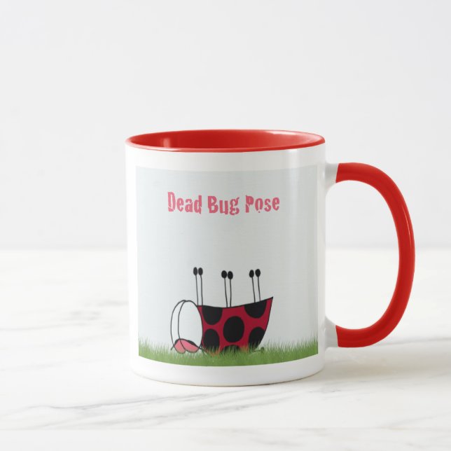 Funny Ladybug Dead Kryp Yoga Pose Mugg (Höger)