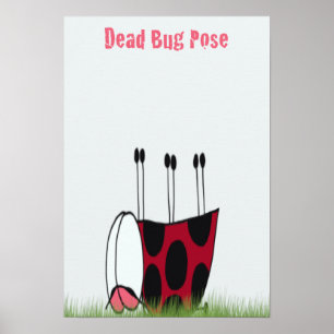 Funny Ladybug Dead Kryp Yoga Pose Poster