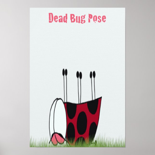 Funny Ladybug Dead Kryp Yoga Pose Poster (Framsidan)