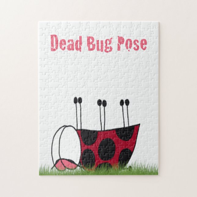Funny Ladybug Dead Kryp Yoga Pose Pussel (Vertikal)