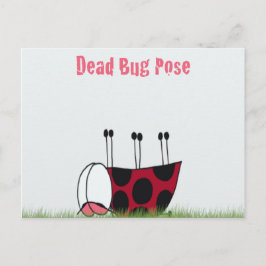 Funny Ladybug Dead Kryp Yoga Pose Vykort
