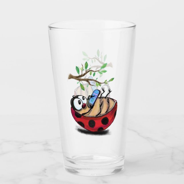 Funny Ladybug Glass Glaskopp (Framsida)