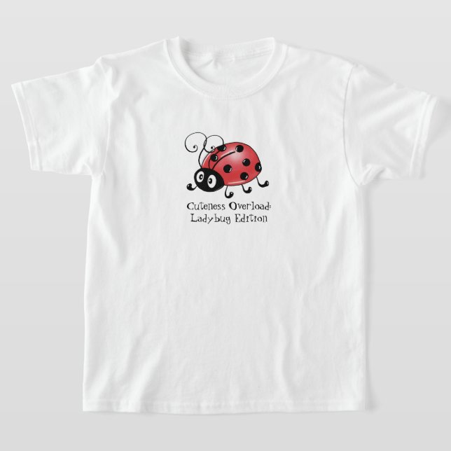 Funny Ladybug Humous Insekt Design T Shirt (Laydown)