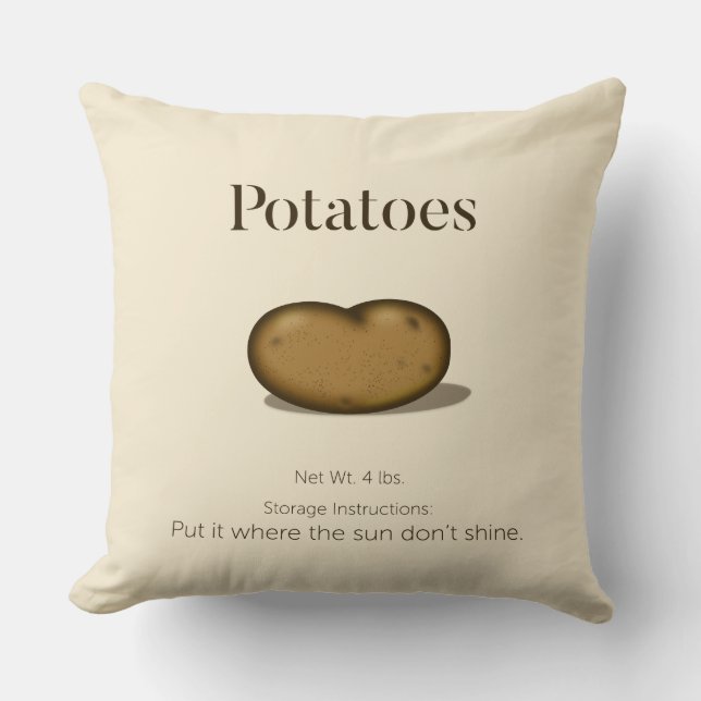 Funny lagringsinstruktion Rustic Potato Sack Kudde (Framsida)