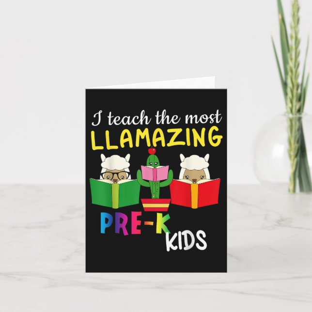 Funny Lama-lärare Gift Back to school Pre Kort (Framsida)