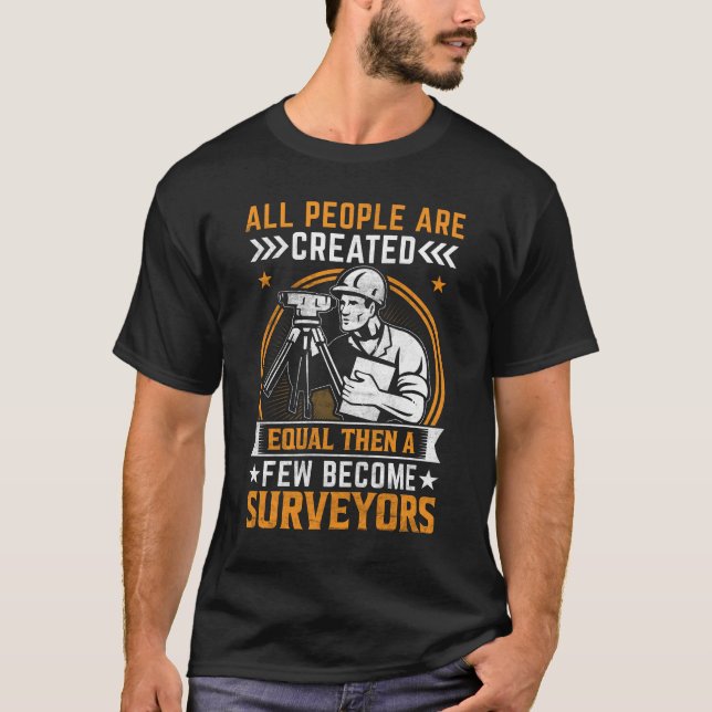 Funny Land Surveyor T-Shirt (Framsida)