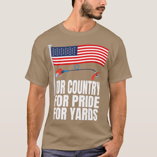 Funny Landscaping Humor Ogräs Wacker Patriotic T Shirt (Framsida)