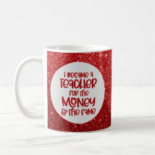 Funny lärare som säger Red Glitter Gnistra Humor Kaffemugg