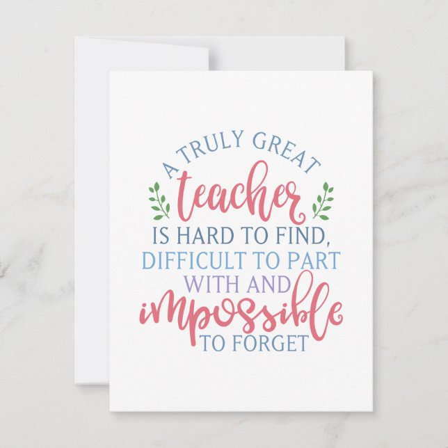 Funny lärarvärderingsprincip anteckningskort (Framsida)