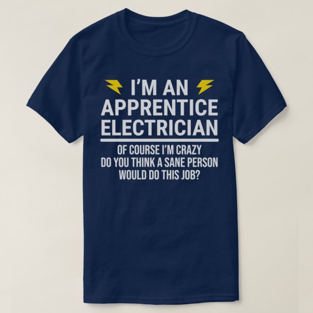 Funny lärling Electrician CoWorker T Shirt (Design framsida)