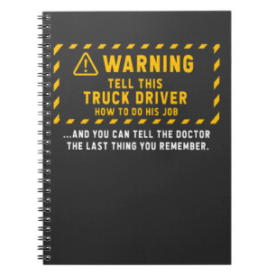 Funny Lastbil-drivrutin citat Trucker Joke Anteckningsbok