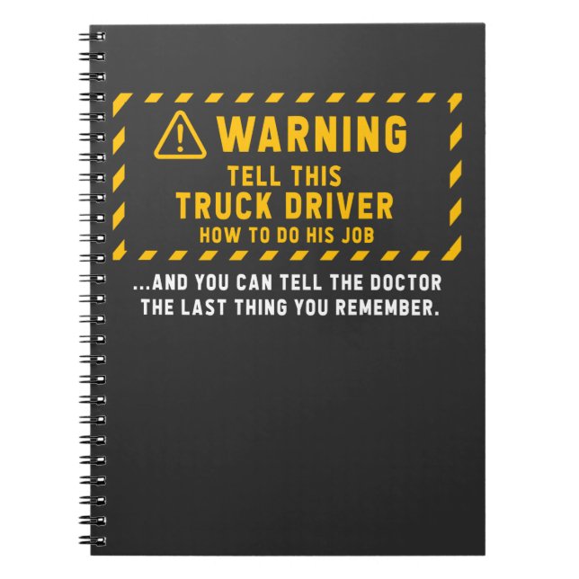 Funny Lastbil-drivrutin citat Trucker Joke Anteckningsbok (Framsidan)