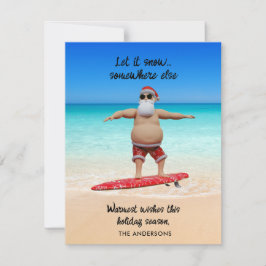 Funny Låt det snöa Florida Santa Surfing Helgdag Julkort