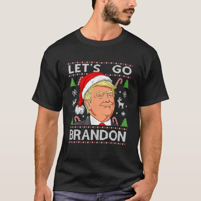 Funny Låt oss Go Branson Brandon Trump Ugly Christ T Shirt (Framsida)
