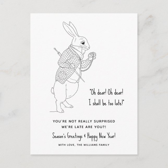 Funny Late Photo Gott nytt år Helg Vykort (Framsida)