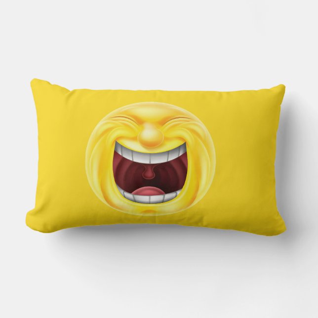 Funny Laughing Emoji Face Lumbarkudde (Framsida)