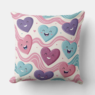 Funny laughing hearts Design cushion Kissen Kudde
