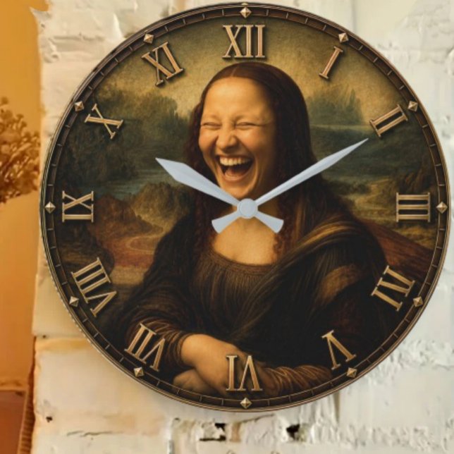Funny Laughing Mona Lisa Hilarious Renaissance Art Stor Klocka (Skapare uppladdad)