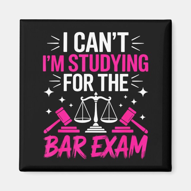 Funny Law School Student Gift - Can't Studying For Magnet (Framsidan)