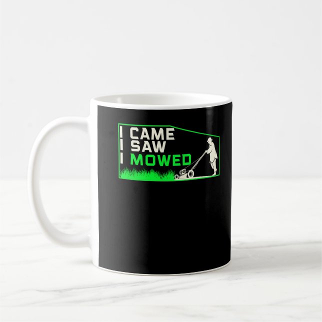 Funny Lawn Mowing Janitor Humor Landscaper Kaffemugg (Vänster)
