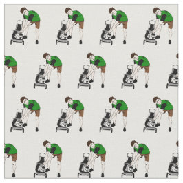 Funny Lawnmower Man Tecknad Tyg