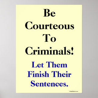 Funny Lawyer Gift Witty Law Order Slogan Legal Pun Poster
