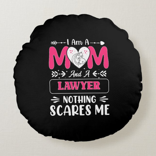 Funny Lawyer Mamma, Lawyer Mamma Funny Rund Kudde (Framsidan)