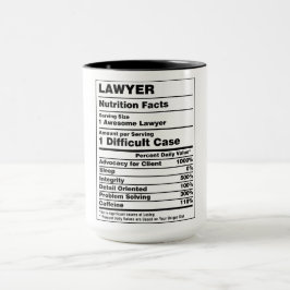 Funny Lawyer Nutrition Facts Mugg
